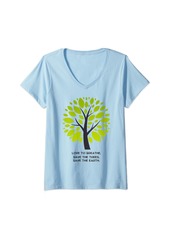 Womens Happy 2024 Earth Day V-Neck T-Shirt