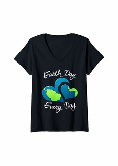 Womens happy earth day gift idea for men and women V-Neck T-Shirt