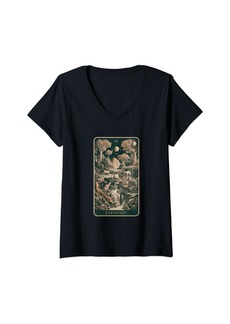 Womens Mother Earth Nature Tarot Card V-Neck T-Shirt