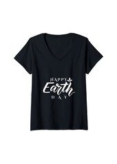 Earth Womens Planet Appreciation Eco-Friendly 54th Nature Celebration V-Neck T-Shirt