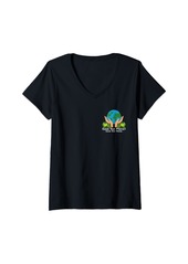Womens Save Our Planet Save Our Home Logo Earth Day Environment V-Neck T-Shirt