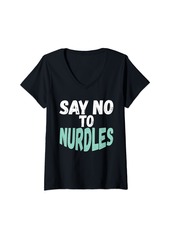 Earth Womens Save the Ocean Say No to Nurdles Microplastics Ocean V-Neck T-Shirt