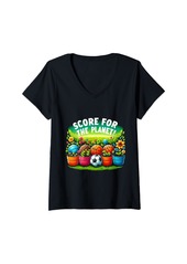 Womens Score for the Planet Earth Day Celebration Tee V-Neck T-Shirt
