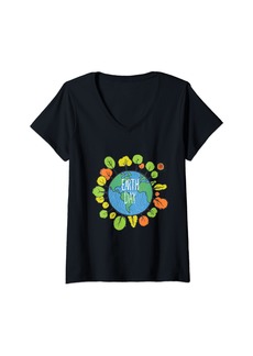 Womens The earth day 22 april V-Neck T-Shirt