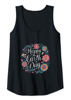 Womens Womens Floral Earth Day With boho Flowers for women and kids Tank Top