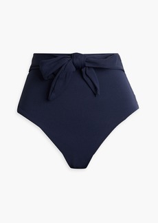 Eberjey - Nina tie-front piqué high-rise bikini briefs - Blue - XS