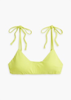 Eberjey - Stretch-piqué bandeau bikini top - Green - L