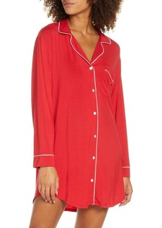 Eberjey Gisele Jersey Knit Sleep Shirt in Haute Red at Nordstrom