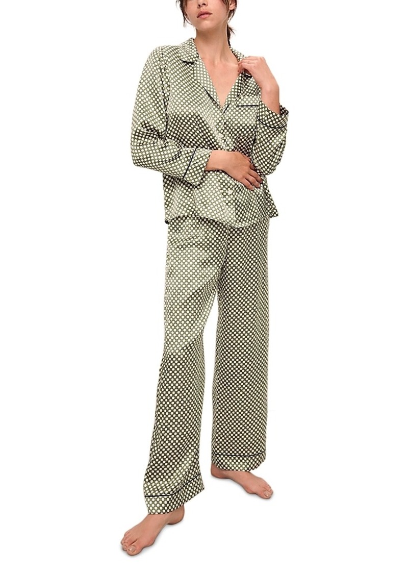 Eberjey Inez Printed Washable Silk Long Pajama Set