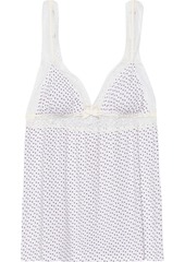 Eberjey Woman Flora Ditsy Point D'esprit-trimmed Printed Stretch-modal Camisole Ivory