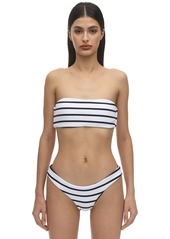 Eberjey Retro Striped Rib Bandeau Bikini Top