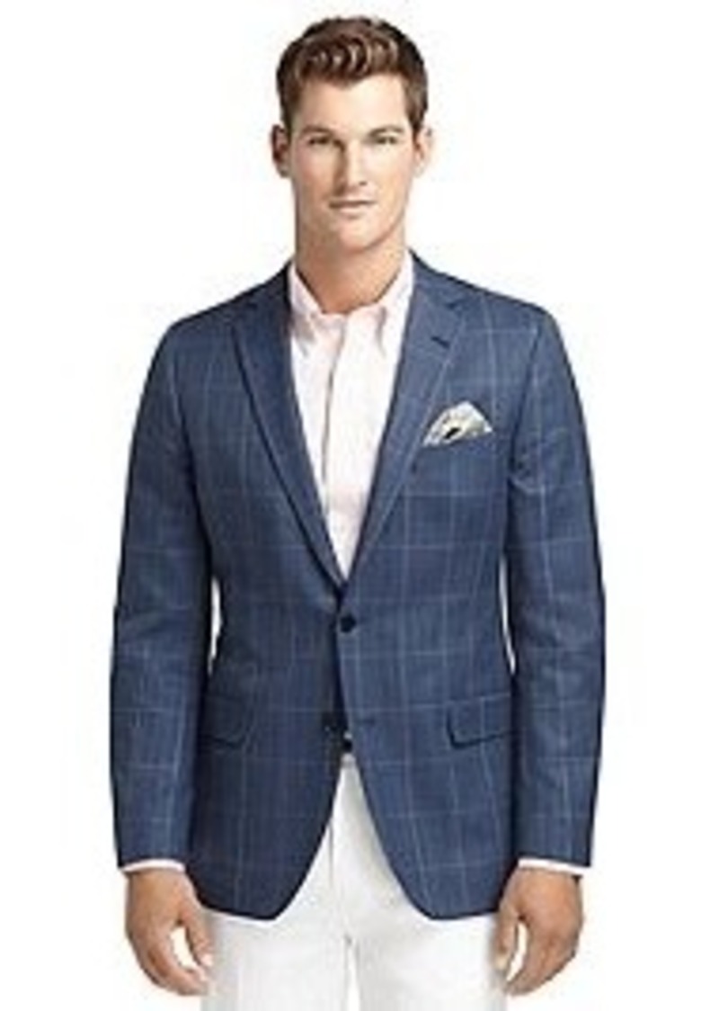 Brooks Brothers Fitzgerald Fit Blue with Rust Windowpane Sport Coat ...