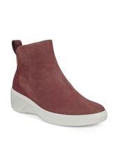 ECCO Soft 7 Wedge Bootie in Chocolate Nubuck Leather at Nordstrom