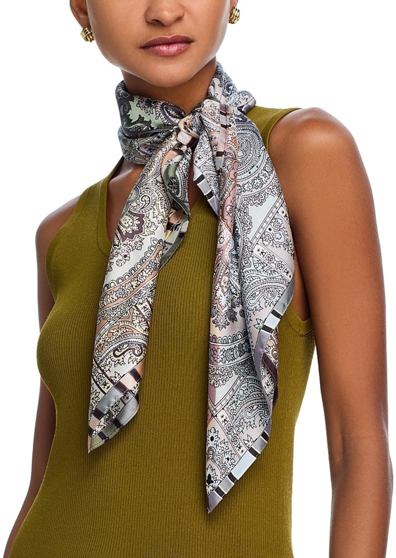 Echo Color Block Paisley Square Silk Scarf