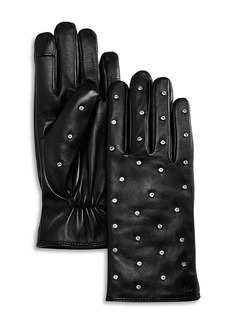 Echo Crystals Wool Lined Leather Tech Gloves