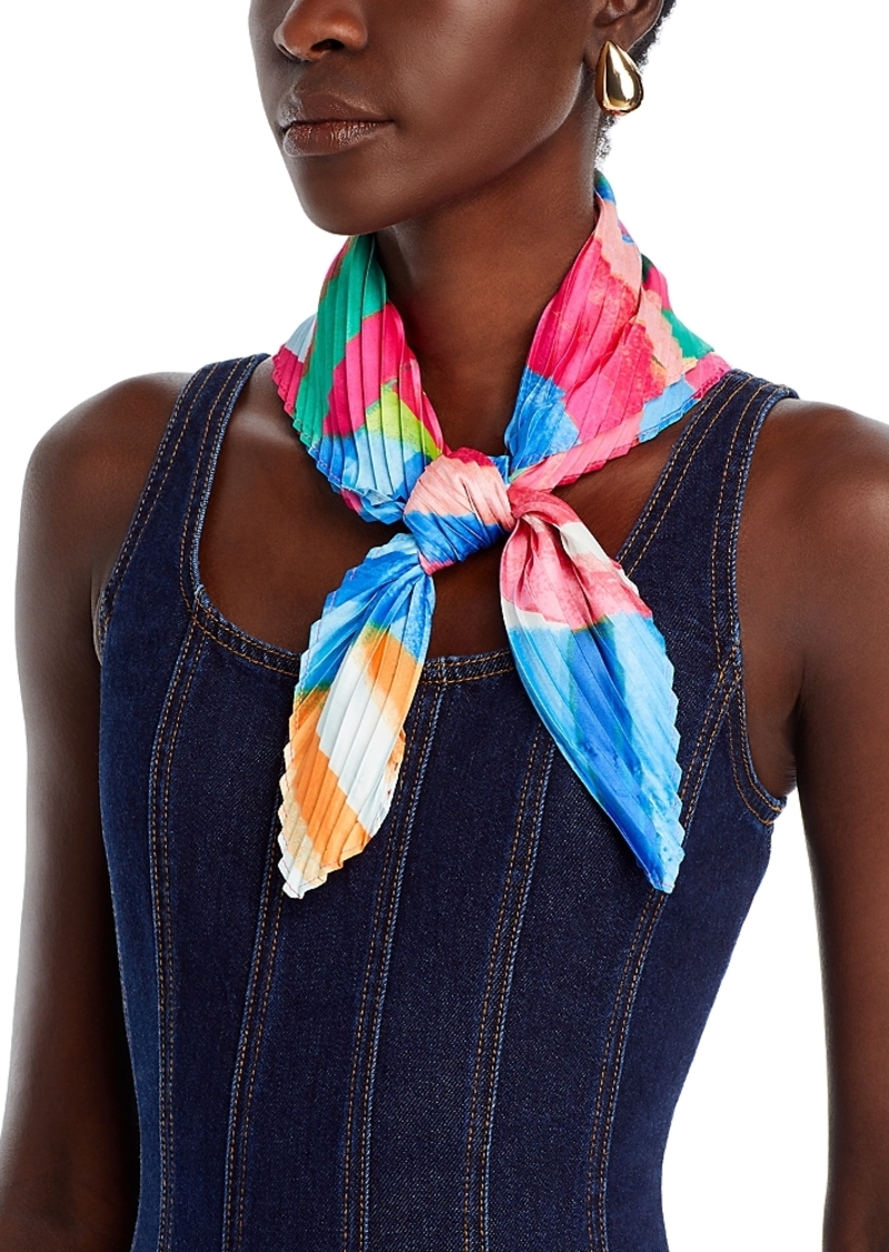 Echo Mosaic Stripe Pleated Scarf