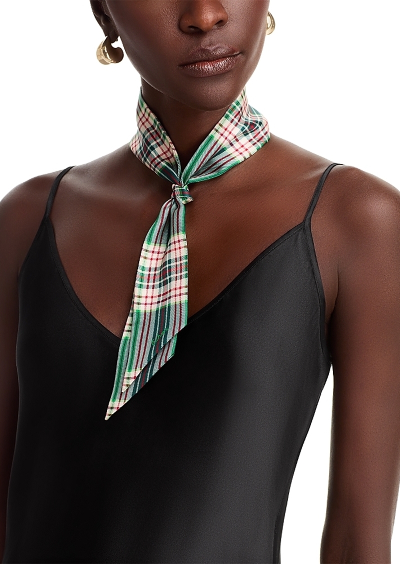 Echo Plaid Ribbon Silk Scarf