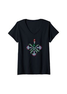 Echo Womens Flower of Persia V-Neck T-Shirt