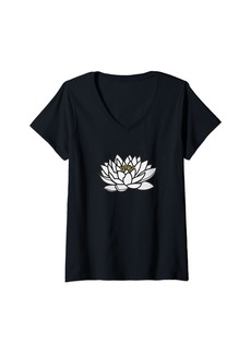 Echo Womens Lotus flower V-Neck T-Shirt