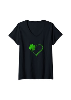 Echo Womens st patrick's day for luck V-Neck T-Shirt