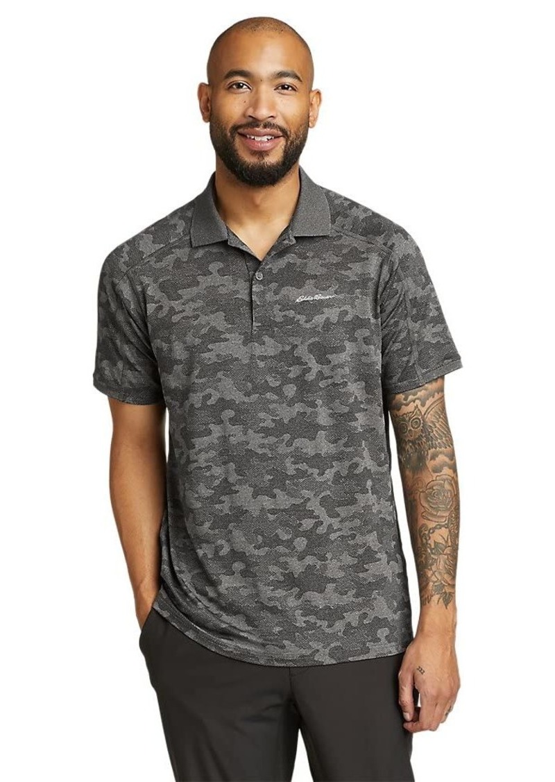 Eddie Bauer Men's Resolution Pro Jacquard Polo Charcoal HTR