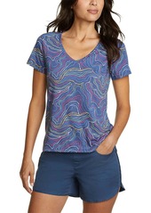 Eddie Bauer Women's Coast and Climb Short-Sleeve V-Neck T-Shirt - Print