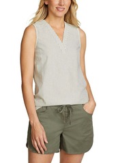 Eddie Bauer Women's Sleeveless Sunray Seersucker V-Neck Tank