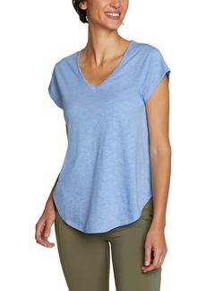 Eddie Bauer Women's Tryout Short-Sleeve V-Neck T-Shirt - Print
