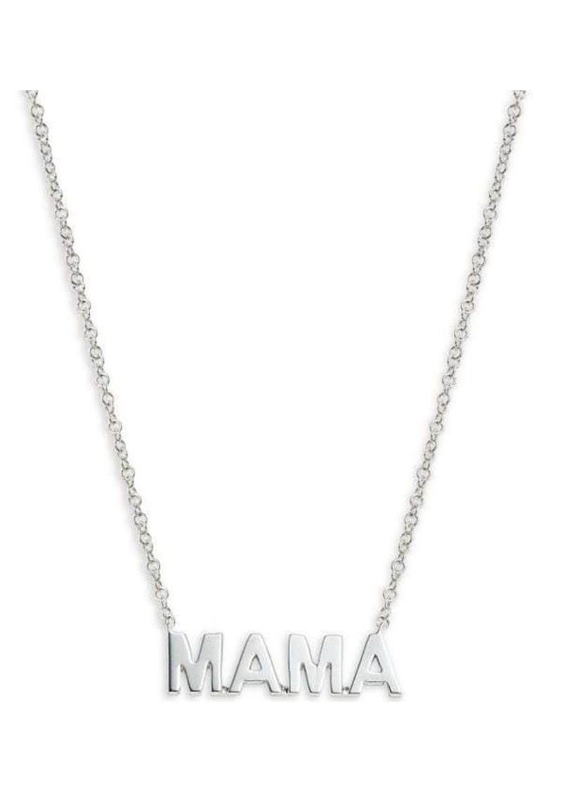 EF Collection 14K White Gold Mini Mama Pendant Necklace