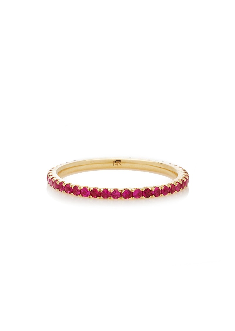 EF Collection - 14K Yellow Gold Ruby Eternity Stacking Ring - Red - US 7 - Moda Operandi - Gifts For Her