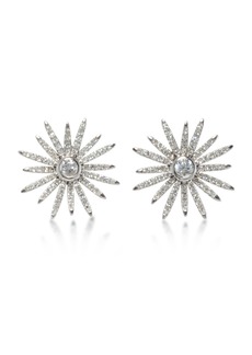 EF Collection - Women's 14K White Gold Diamond Starburst Stud Earrings - Silver - OS - Moda Operandi - Gifts For Her