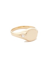 EF Collection 14k Diamond Baguette Signet Ring