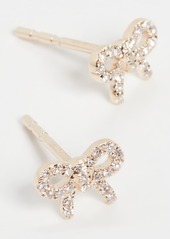EF Collection 14k Diamond Mini Bow Stud Earrings