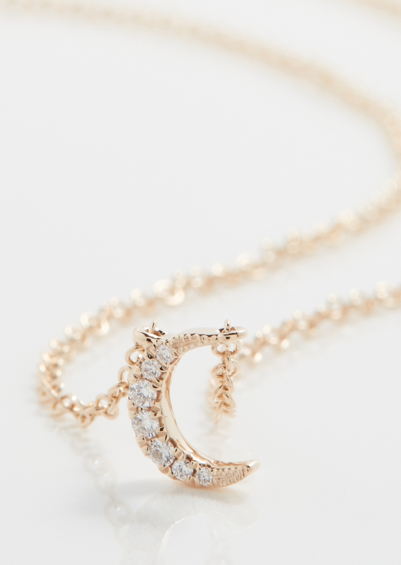 EF Collection 14k Diamond Moon Choker Necklace
