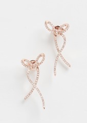 EF Collection 14k Diamond Ribbon Earrings