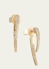 EF Collection 14k Gold Diamond Hook Earrings