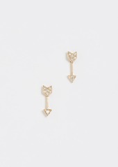 EF Collection 14k Gold Diamond Mini Arrow Stud Earrings