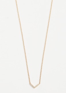 EF Collection 14k Gold Diamond Mini Chevron Necklace