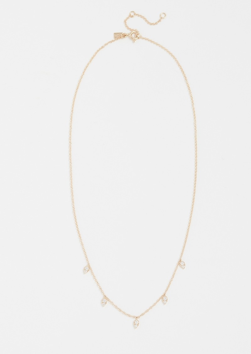 EF Collection 14k Gold Diamond Multi Teardrop Necklace