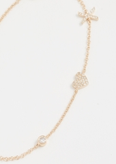 EF Collection 14k Gold Diamond Sweetheart Charm Bracelet