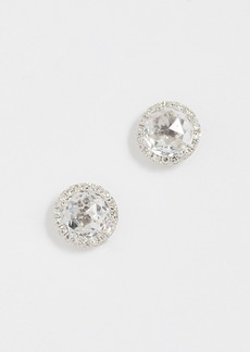 EF Collection 14k Gold Diamond White Topaz Stud Earrings