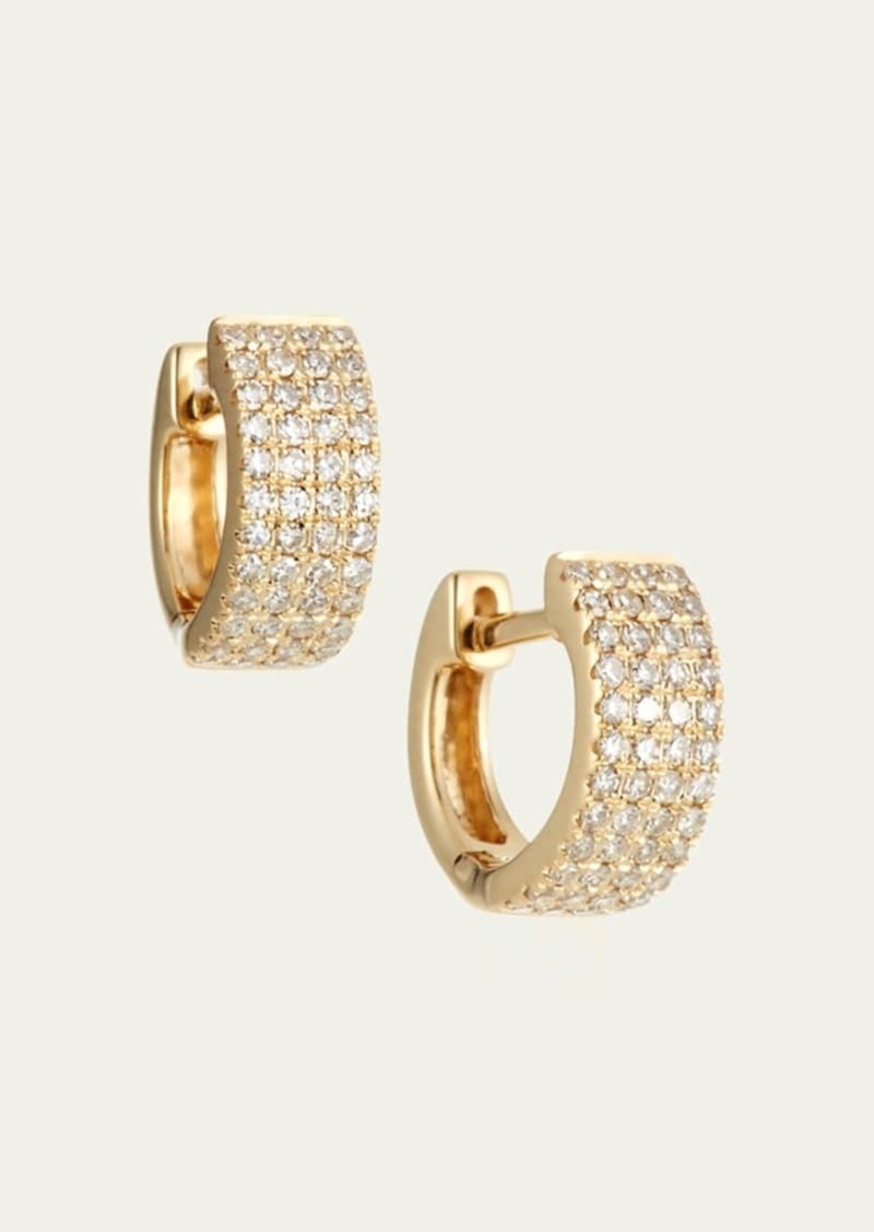EF Collection 14k Gold Jumbo Diamond Huggie Earrings