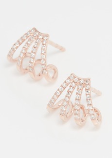 EF Collection 14k Gold Multi Diamond Huggie Earrings