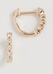 EF Collection 14k Mini Diamond Bezel Huggie Earrings