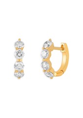 Ef Collection 14K Yellow Gold Diamond Huggie Hoop Earrings