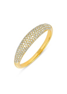 Ef Collection 14K Yellow Gold Diamond Pave Dome Ring