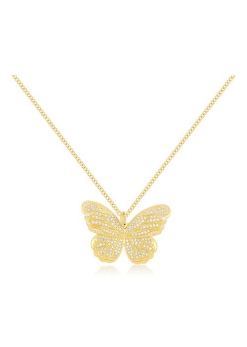 EF Collection Butterfly Pendant Necklace