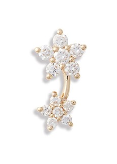 EF Collection Diamond Double Flower Stud Earring in Yellow Gold - Right at Nordstrom
