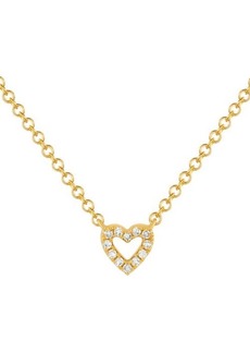 EF Collection Diamond Open Heart Pendant Necklace
