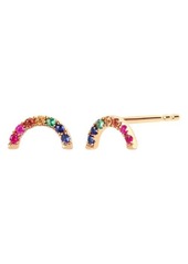 EF Collection Diamond Rainbow Stud Earrings